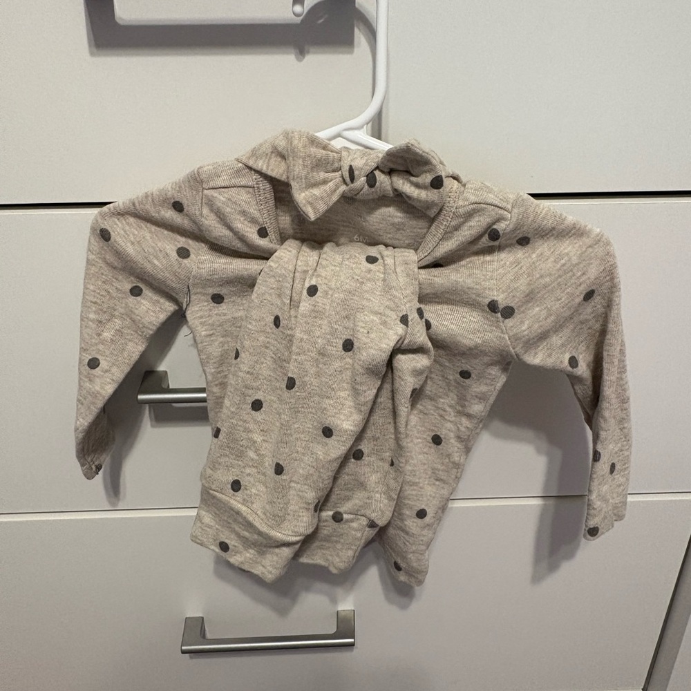 Gray and Black Polka Dot Sweater